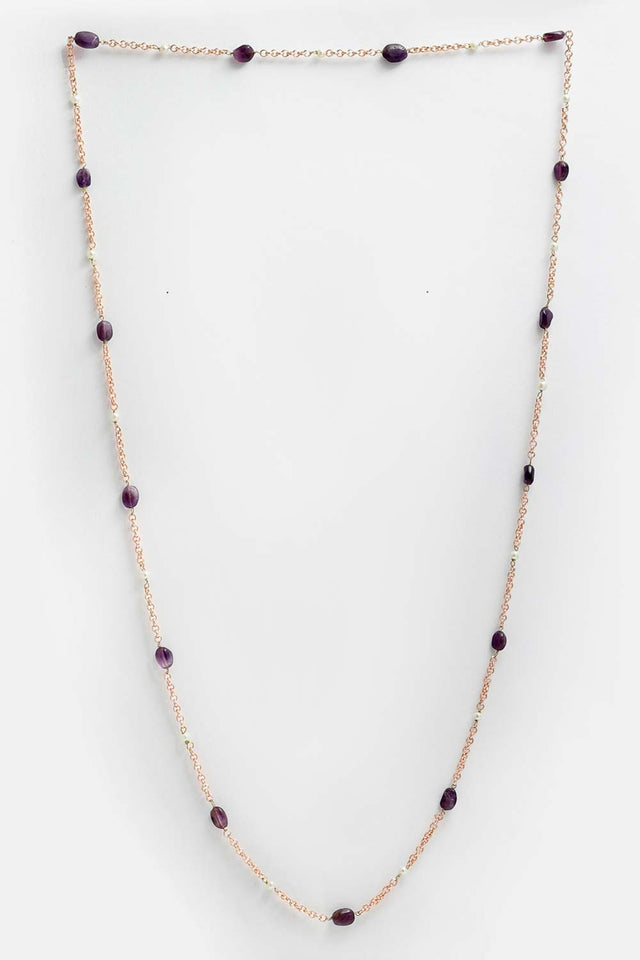 Buy Women's Copper Necklace in Purple - Front