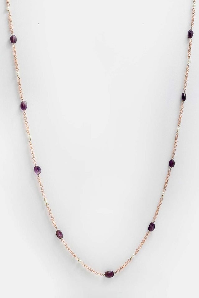 Buy Women's Copper Necklace in Purple - Side