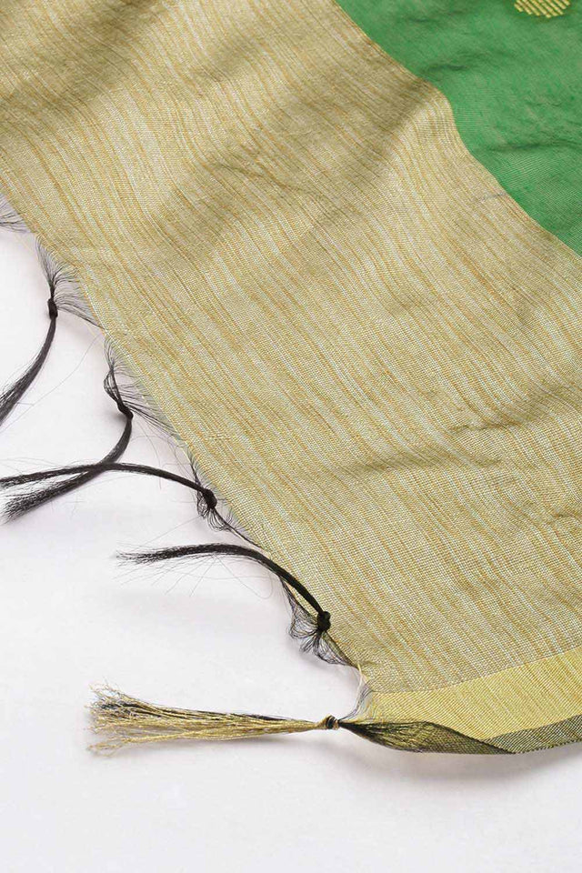 Green Silk Blend Bhagalpuri Handloom Causal Dupatta