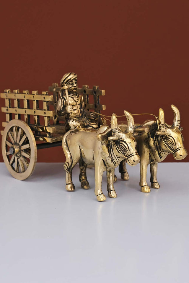 Brass Bullock Cart Decor