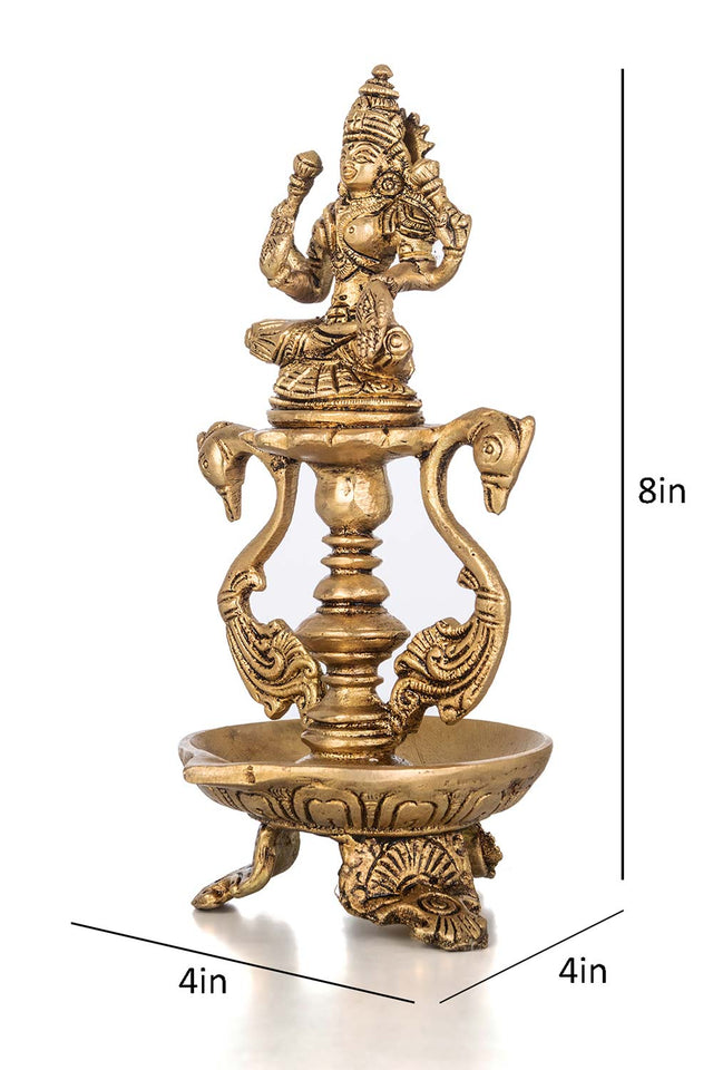 Brass Ganesh & Laxmi Diya Set