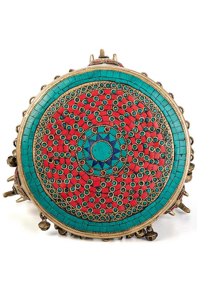 Brass Round Elephant Chowki Ghungroo