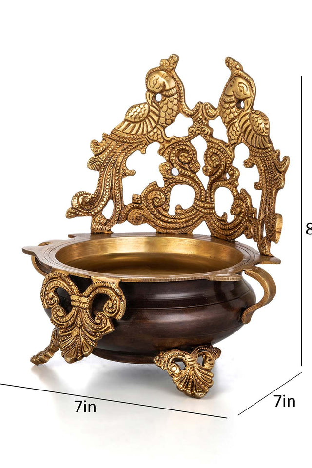 Brass Peacock Urli Bowl Home Decor