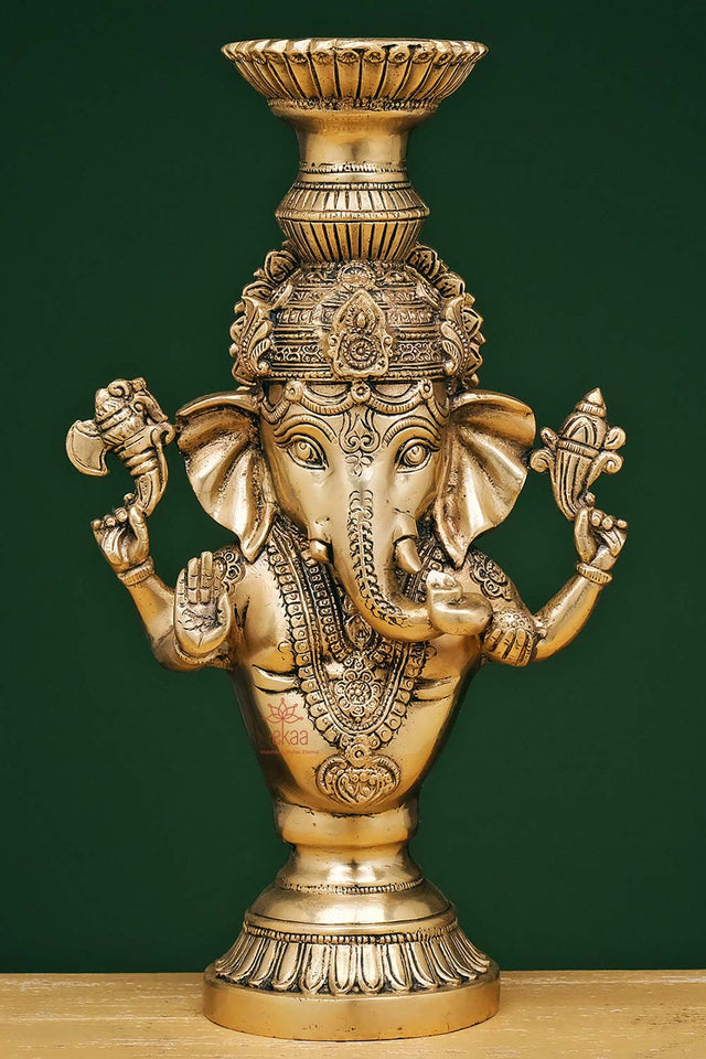 Brass Ganesha Candle Stand