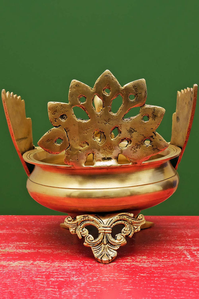 Brass Peacock Urli Water Bowl