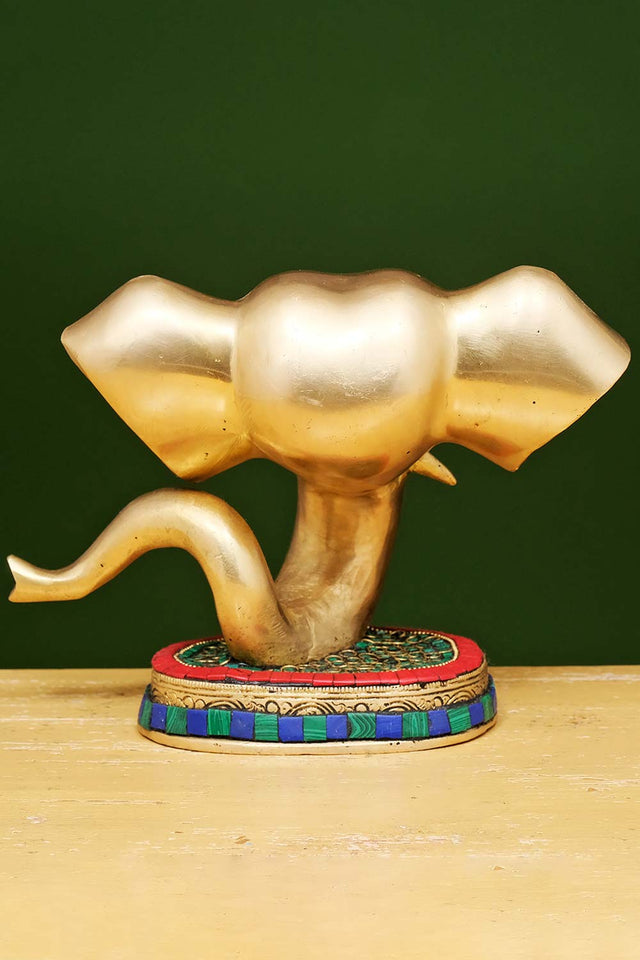 Brass Ganesha Statue With Stonework
