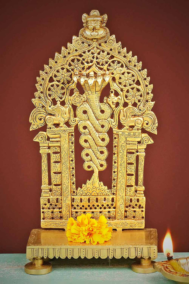 Brass Auspicious Handcrafted Vasuki Sheshnag Singhasan For Idols Home Temple