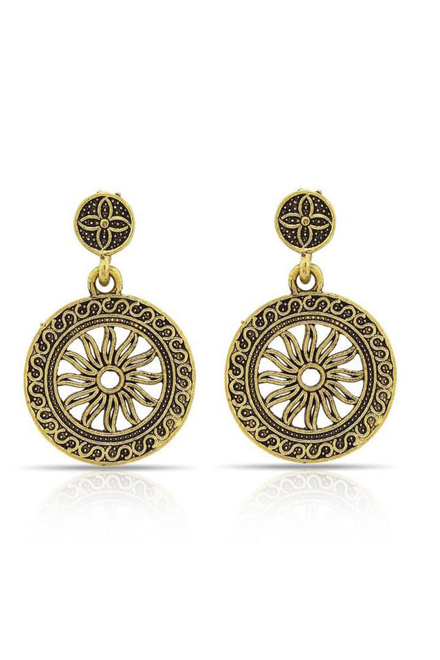 Buy Women's Alloy Large Dangle Earring in Gold Online