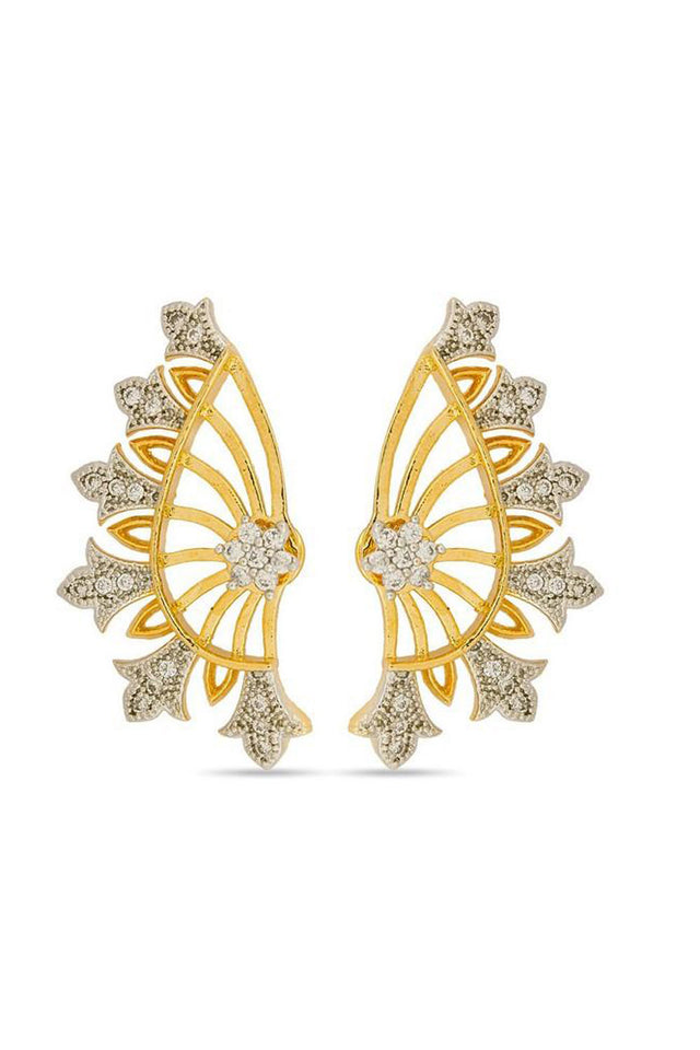Shop Alloys Earring For Women's in White and Gold At KarmaPlace