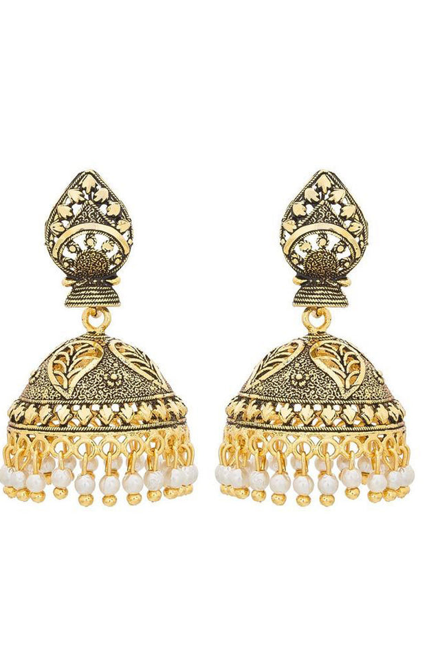 Shop Alloys Earring For Women's in Gold and White At KarmaPlace