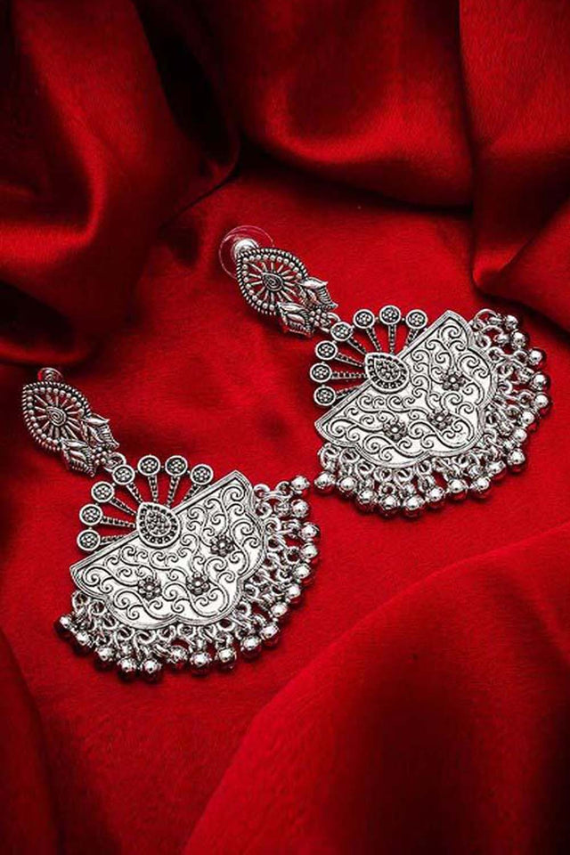 Buy Women's Alloy Large Dangle Earrings in Silver Online