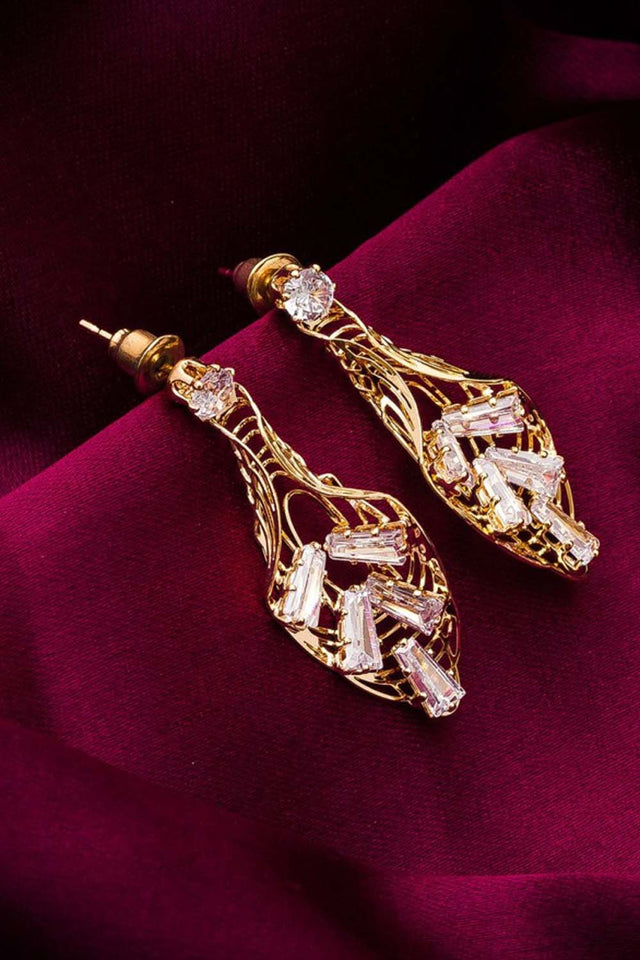 Buy Women's Alloy Drop Earrings in Gold Online