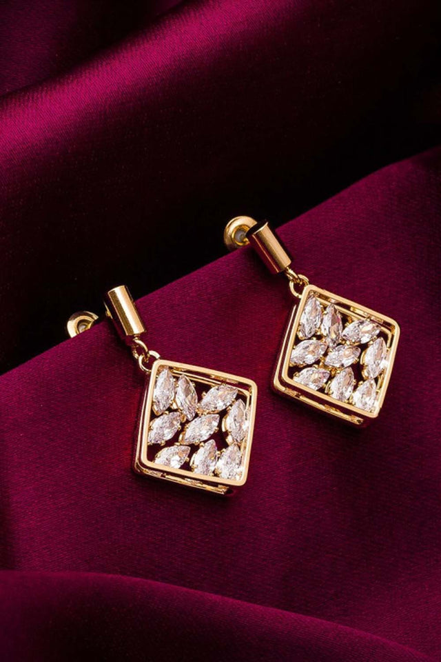 Buy Women's Alloy Drop Earrings in Gold At KarmaPlace