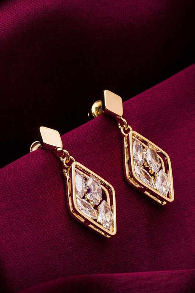 Buy Women's Alloy Drop Earrings in Gold Online