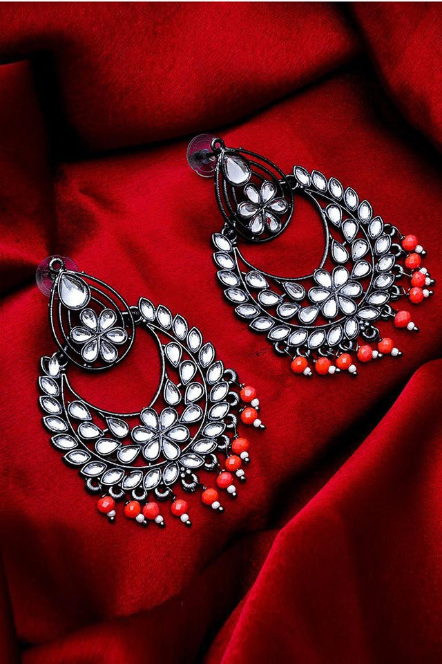 Buy Luxor Women's Oxidized Silver Chandelier Earrings in Silver Online