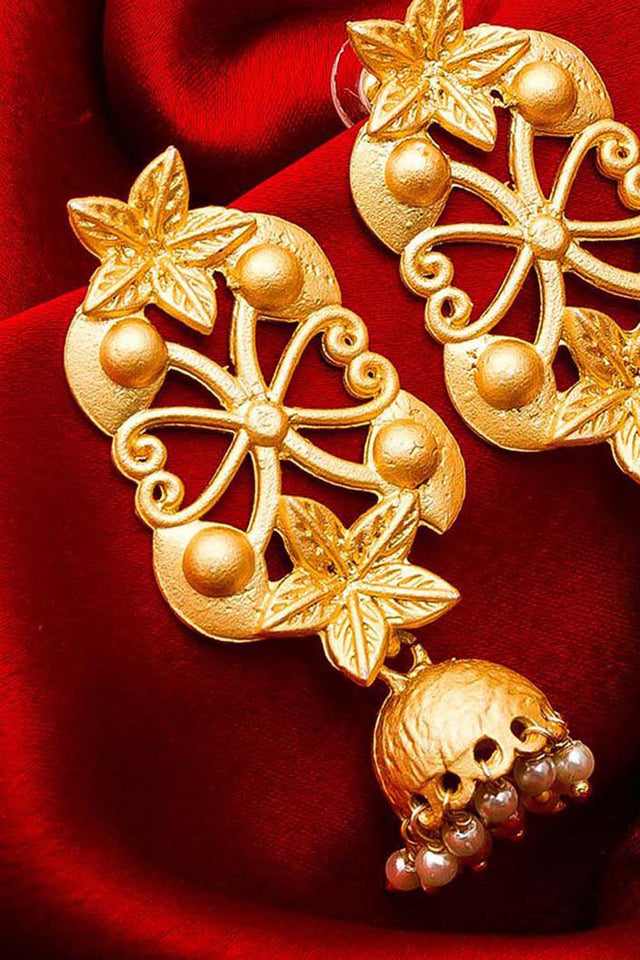 Shop Copper Large Dangle Earrings For Women's in Gold At KarmaPlace