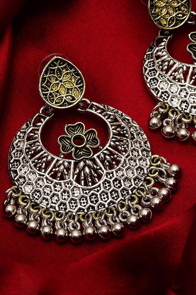 Shop Alloy Large Dangle Earrings For Women's in Silver At KarmaPlace