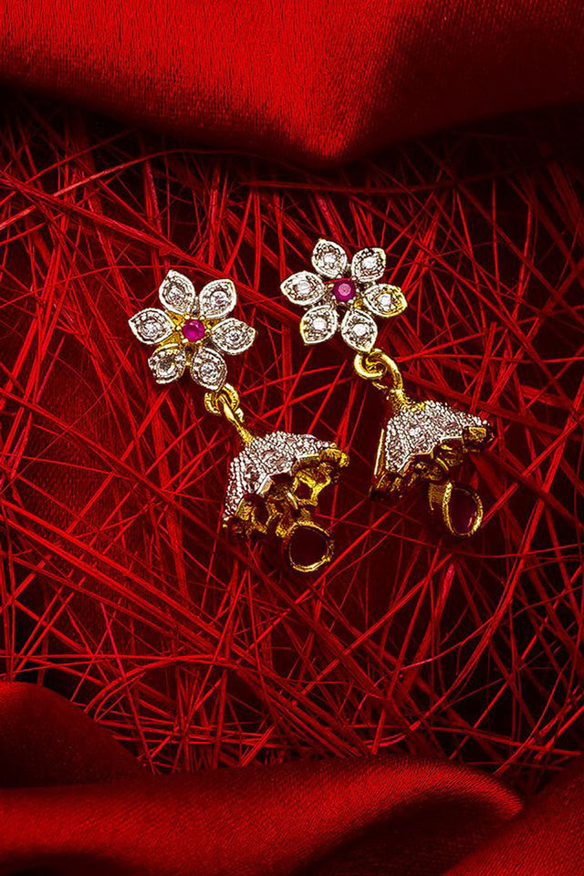 Women's Alloy Drop Earrings In Silver And Gold