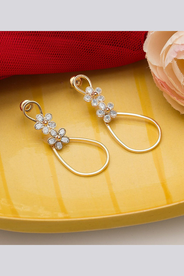 Buy Women's Alloy Drop Earrings in Gold at KarmaPlace