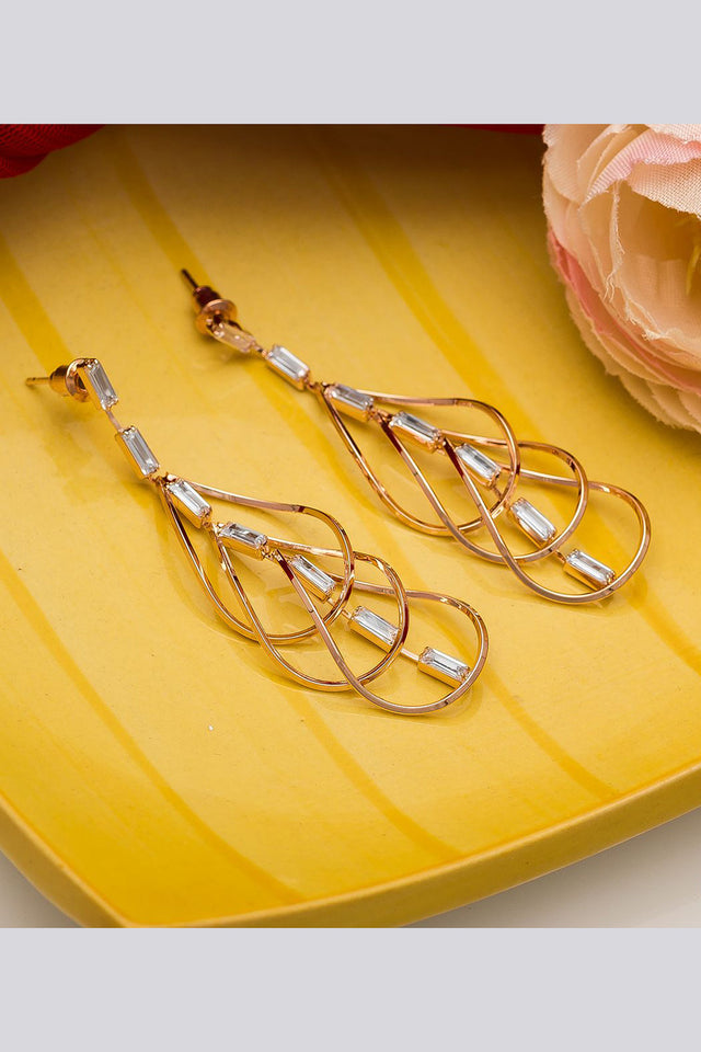 Buy Women's Alloy Large Dangle Earrings in Gold Online