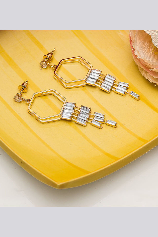 Buy Women's Alloy Drop Earrings in Gold Online