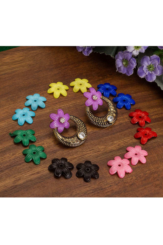 Buy Women's Alloy Chandbali Earrings in Blue and Green Online