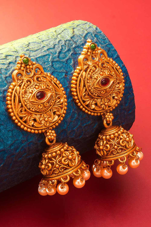 Buy Women's Alloy Jhumka Earrings in Gold