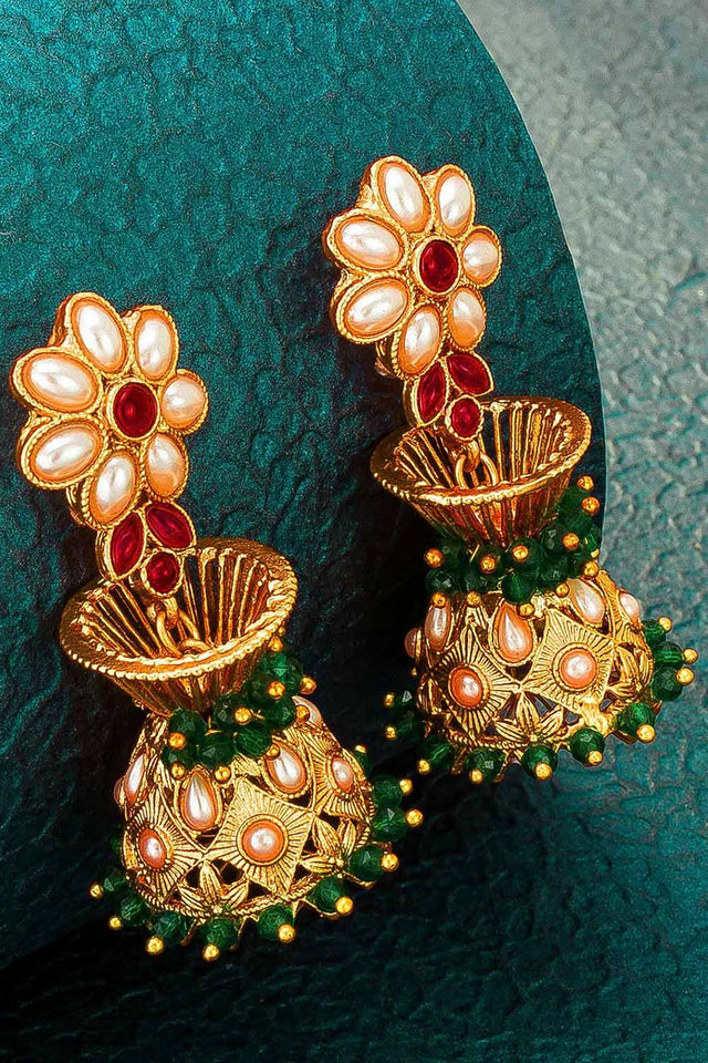 Buy Women's Alloy Jhumka Earrings in Gold