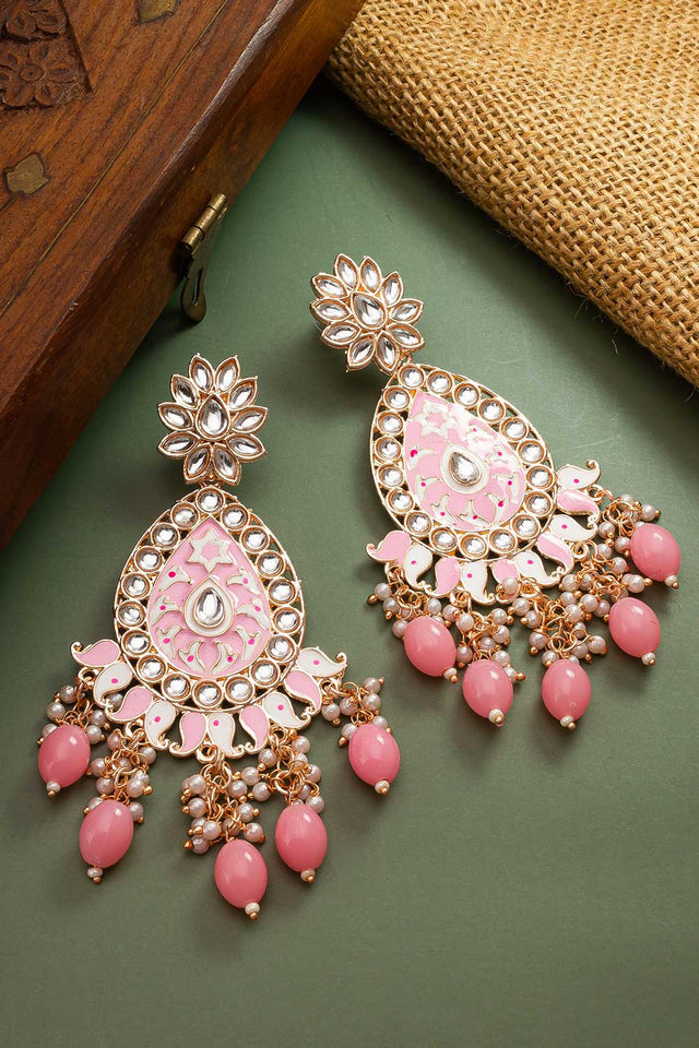 Gold Plated Spherical Pearl Chandbali Earrings (ER-3586)