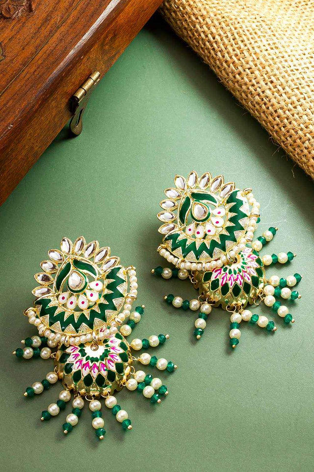 Gold Plated Pearl Chandbali Earrings