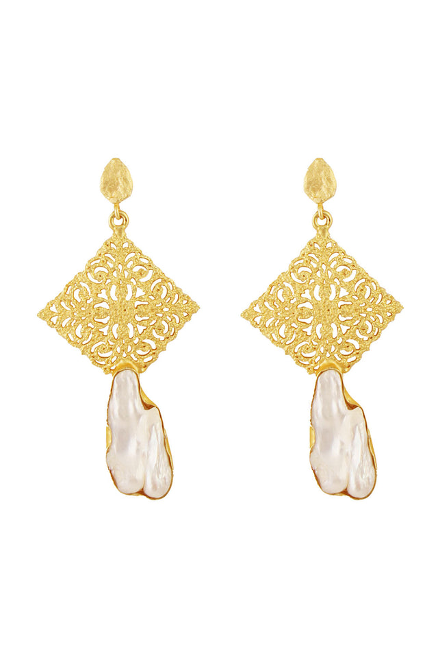 Baroque Pearl Drop Earrings (FEMCJ015)