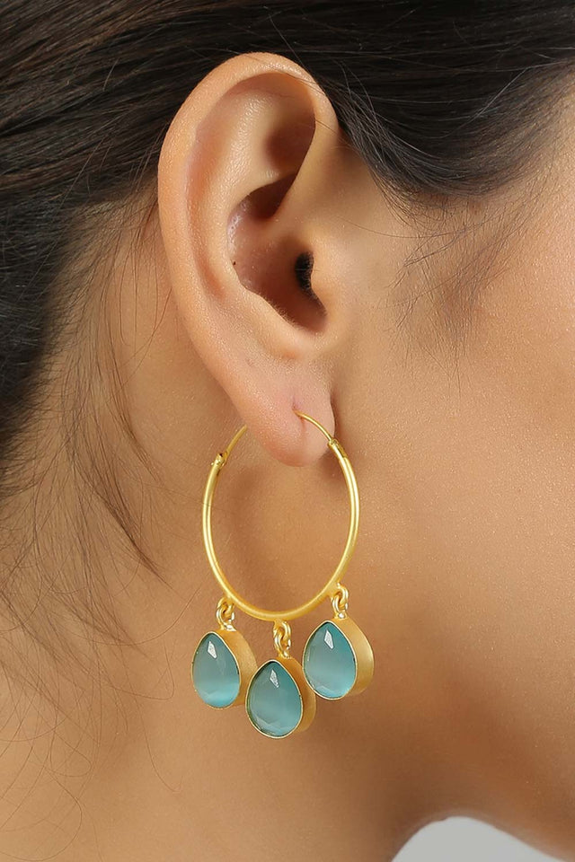 Contemporary Gold Hoop Earrings (FEMCJ022)