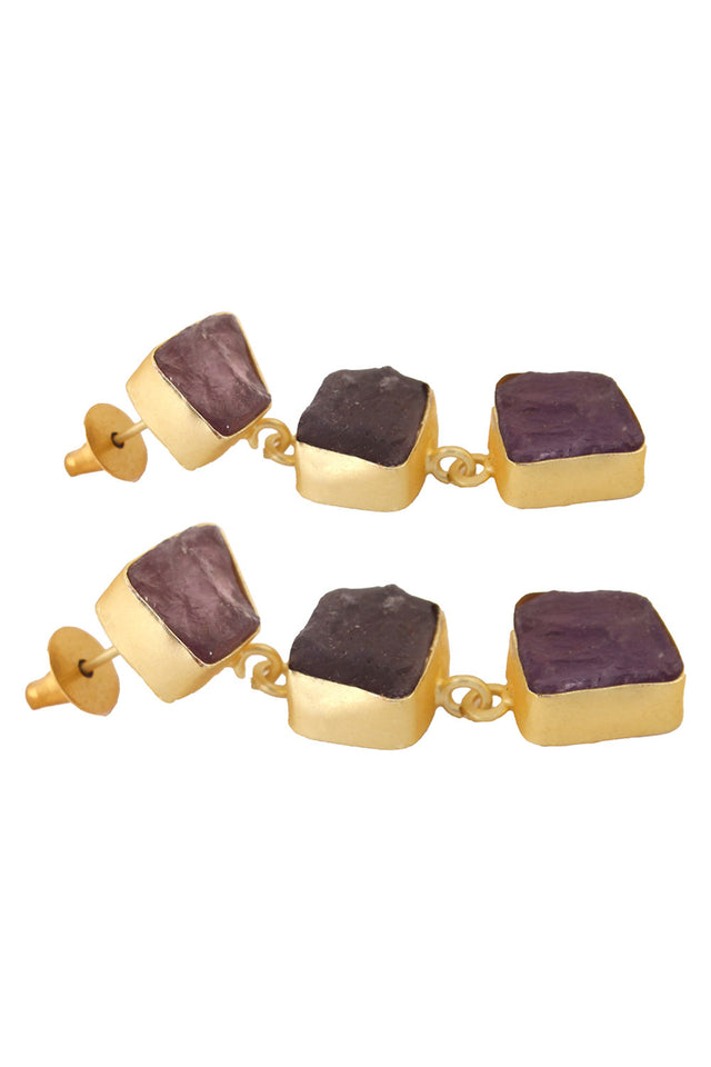Druzy Amethyst Earrings (FEMCJ025)
