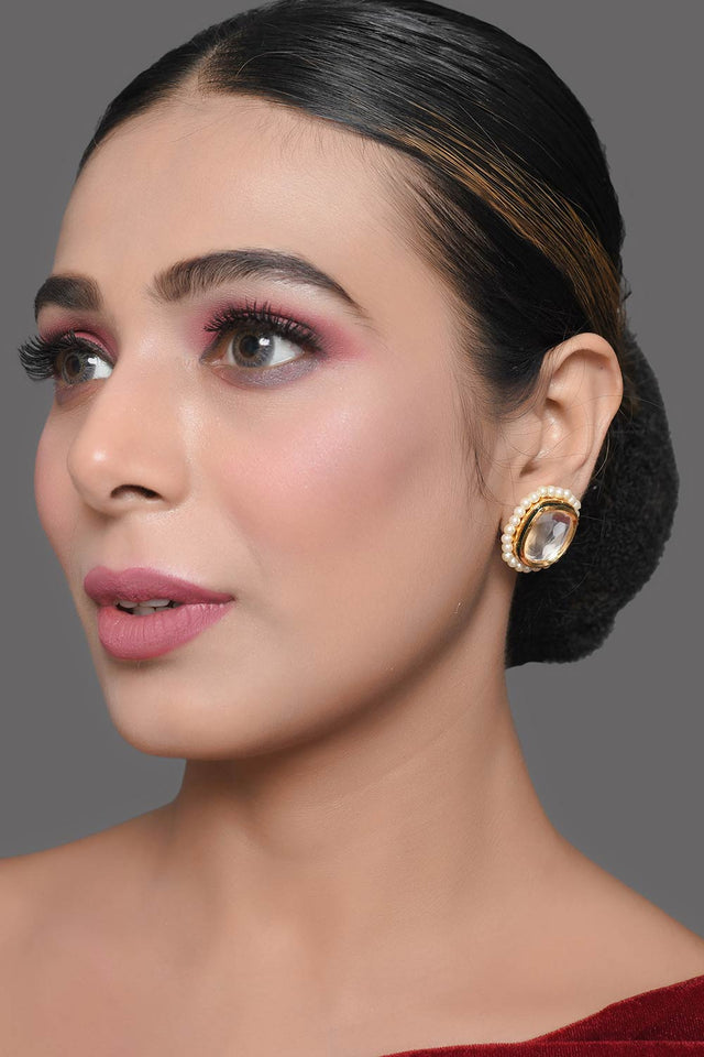 Pearl Beaded Kundan Stud (FEMDW009)