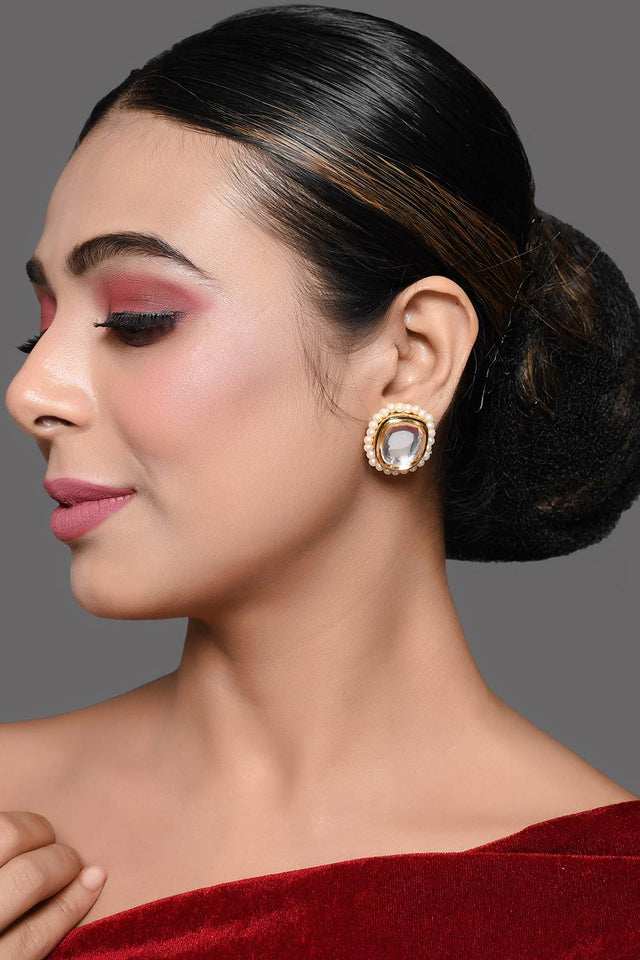 Pearl Beaded Kundan Stud (FEMDW009)