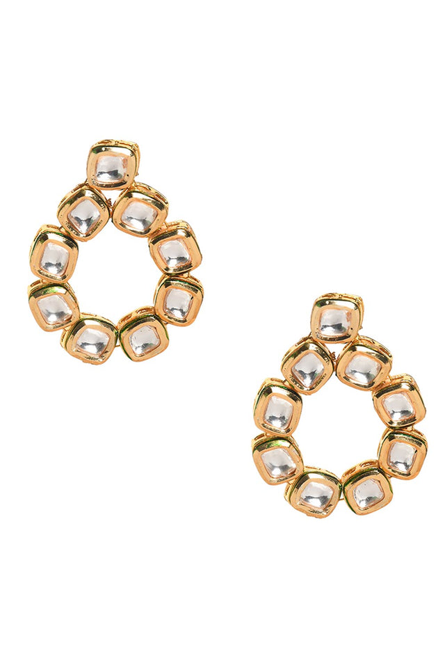 Gold Tone Handcrafted Kundan Earrings (FEMDW024)