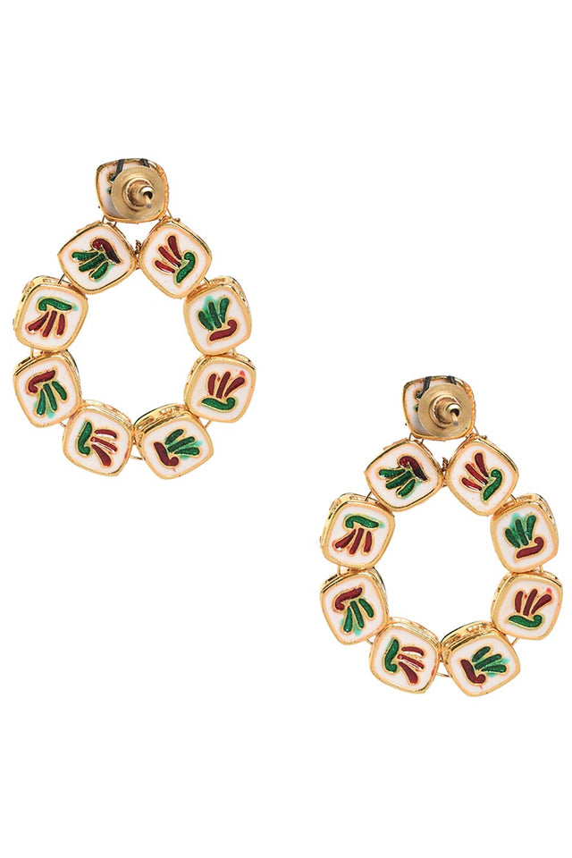 Gold Tone Handcrafted Kundan Earrings (FEMDW024)