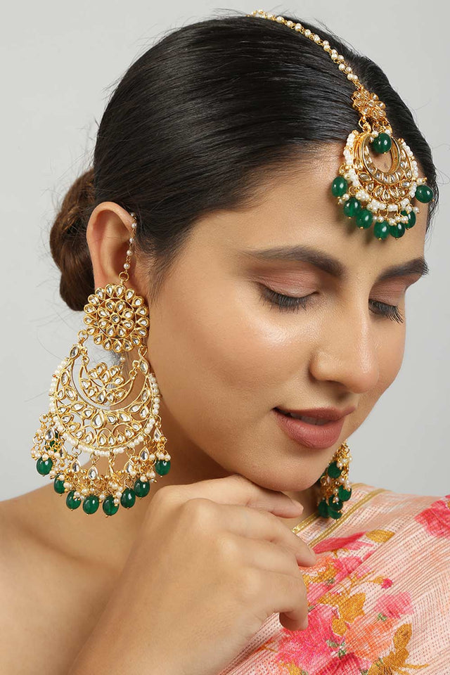 Kundan Chandbali And Maang Tikka Set
