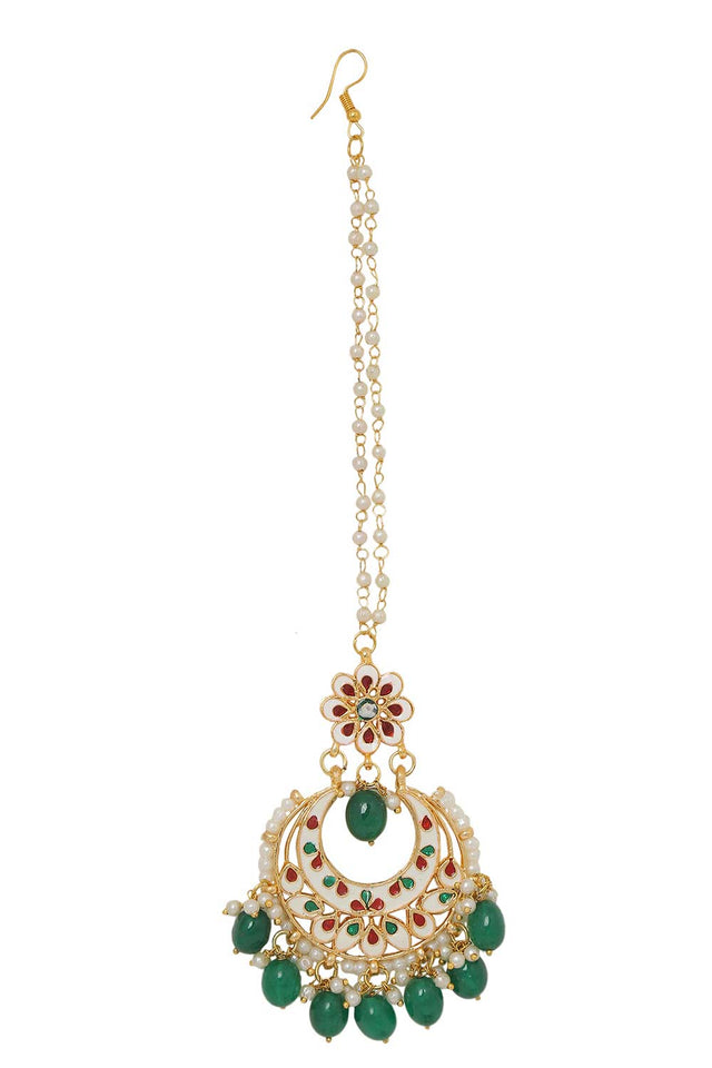 Gold Tone Kundan Maang Tikka (FEMKD010)