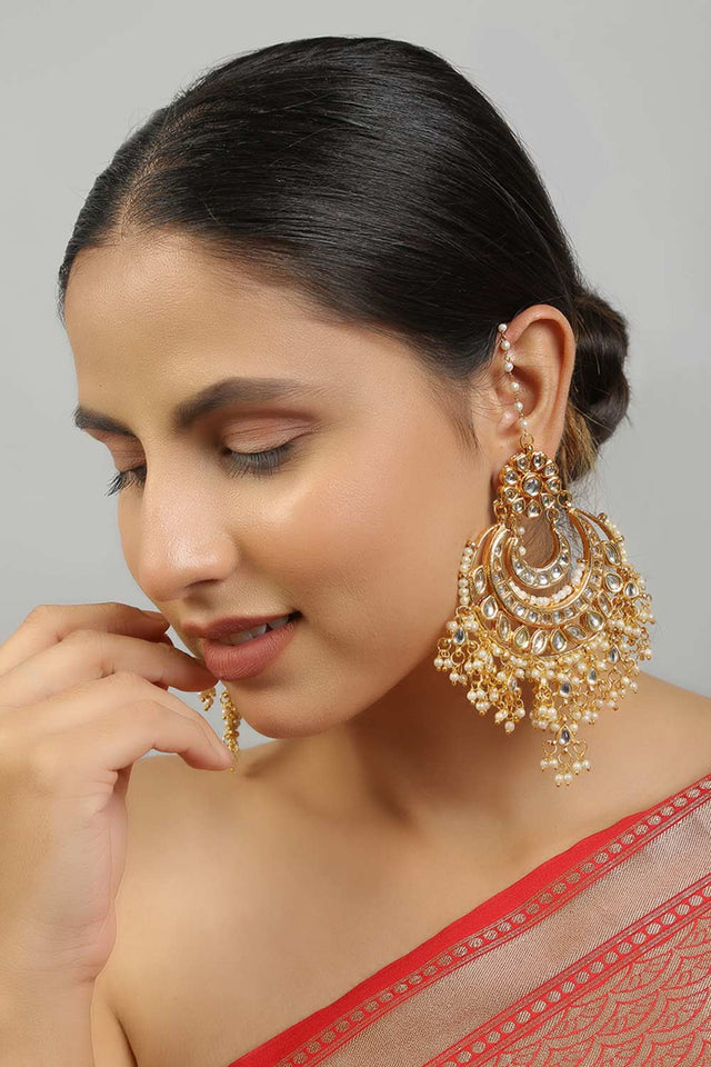Kundan Pearl Beaded Showstopper Chandbali