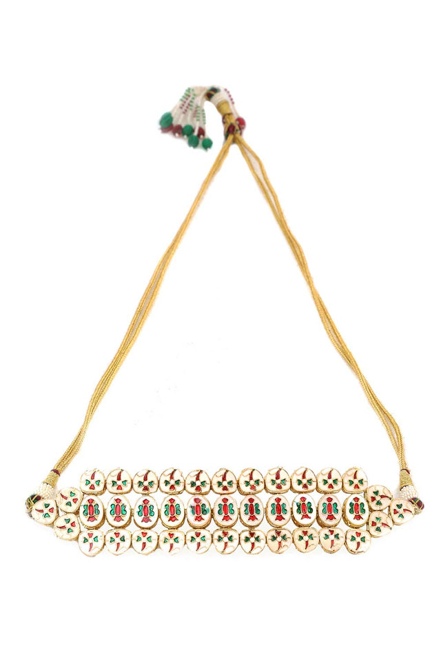 Gold Toned Handcrafted Kundan Choker