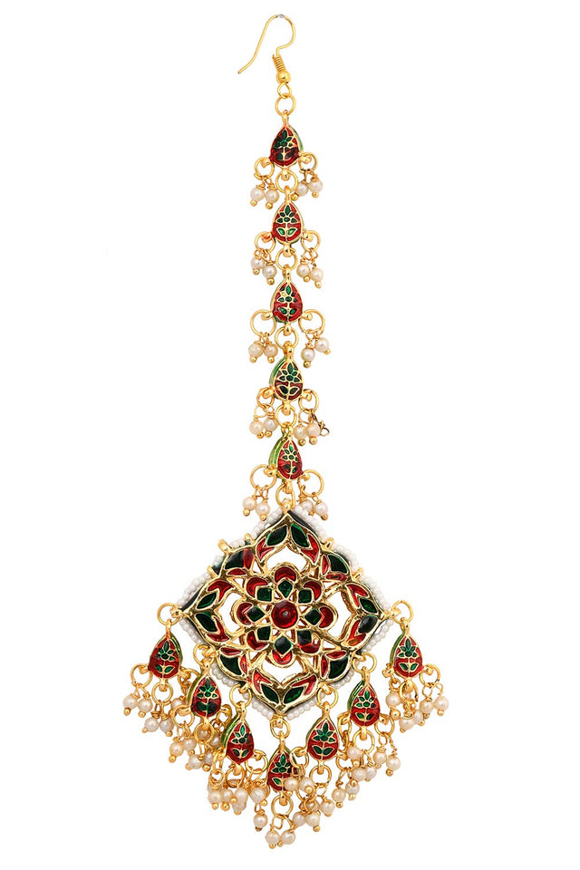 Gold Tone Kundan Inspired Maang Tikka