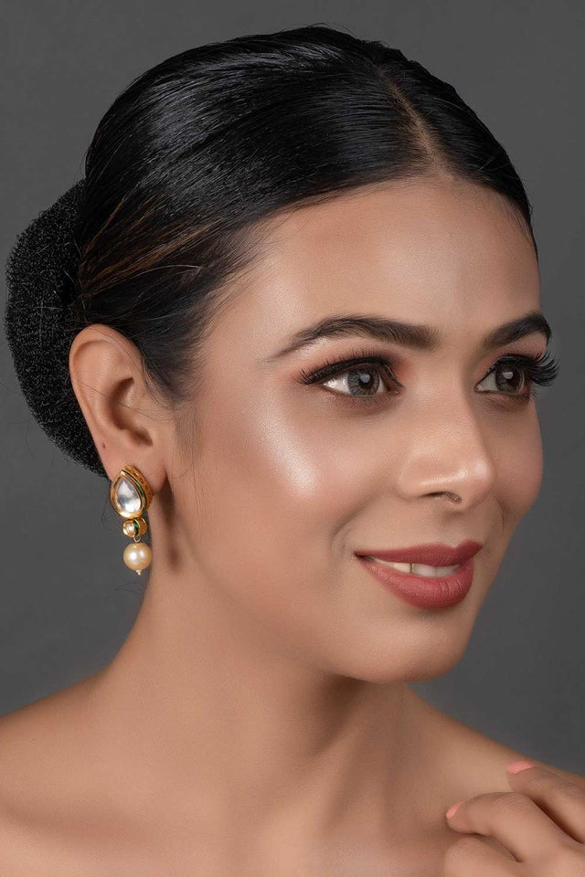 Pearl Beaded Handcrafted Kundan Studs (FEMNW002)