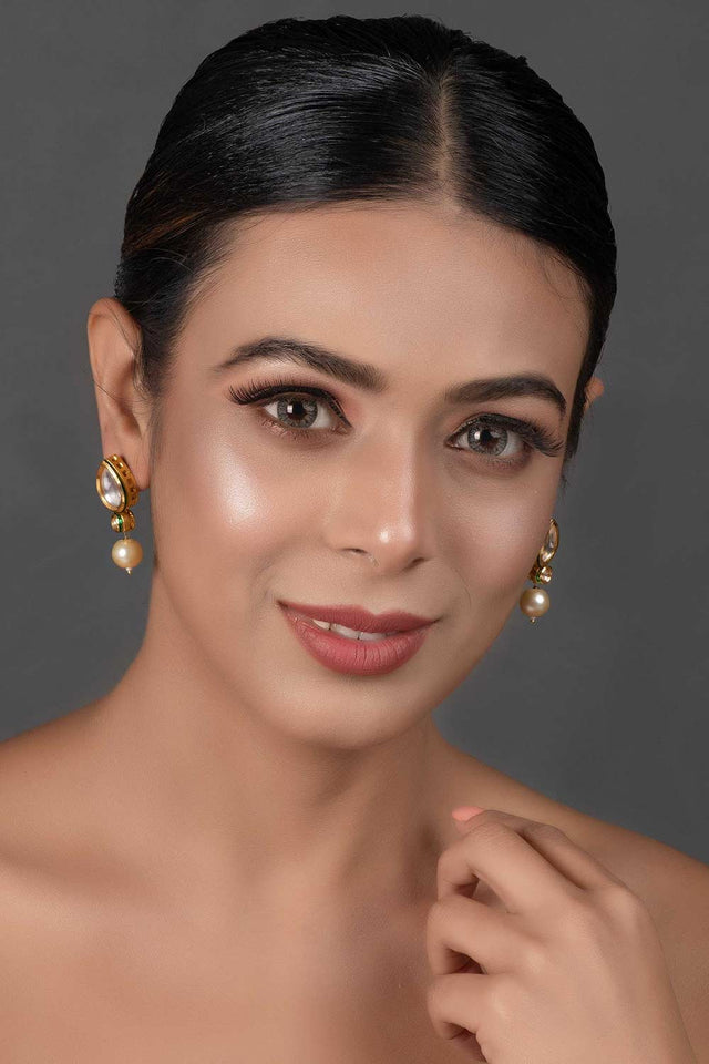 Pearl Beaded Handcrafted Kundan Studs (FEMNW002)