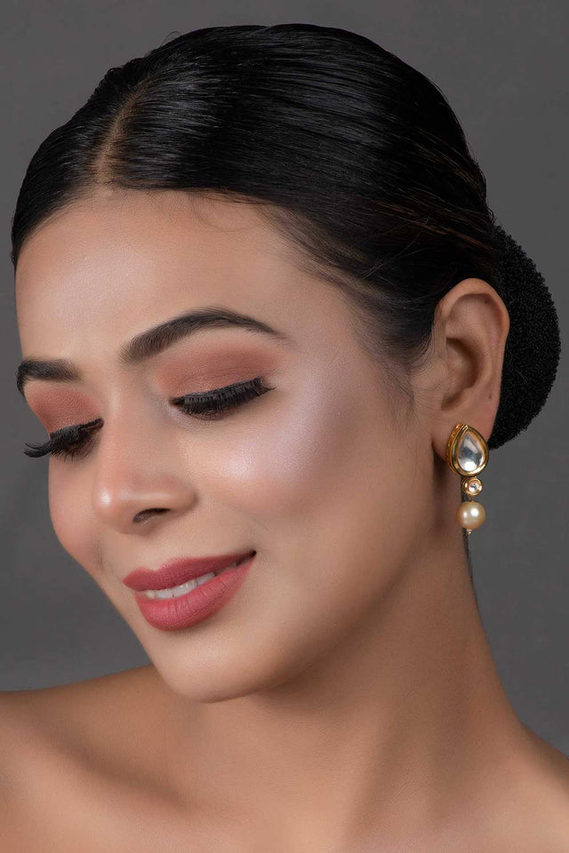 Pearl Beaded Handcrafted Kundan Studs (FEMNW002)