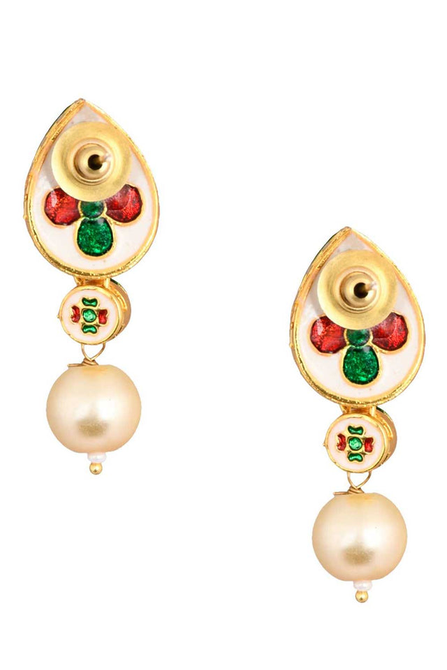 Pearl Beaded Handcrafted Kundan Studs (FEMNW002)