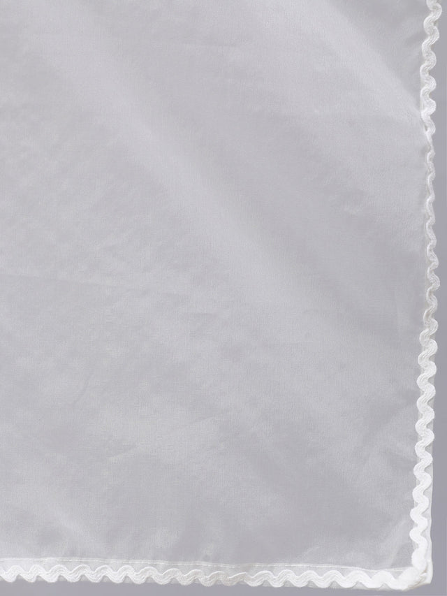 White Pure Cotton Lace Kurti Pant Sets