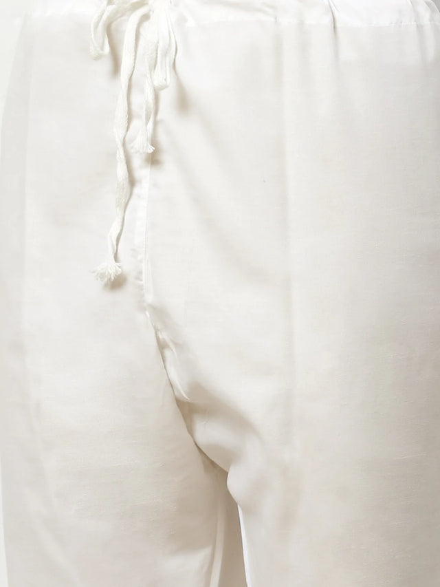 Men's Blue Cotton Embellished Kurta Set