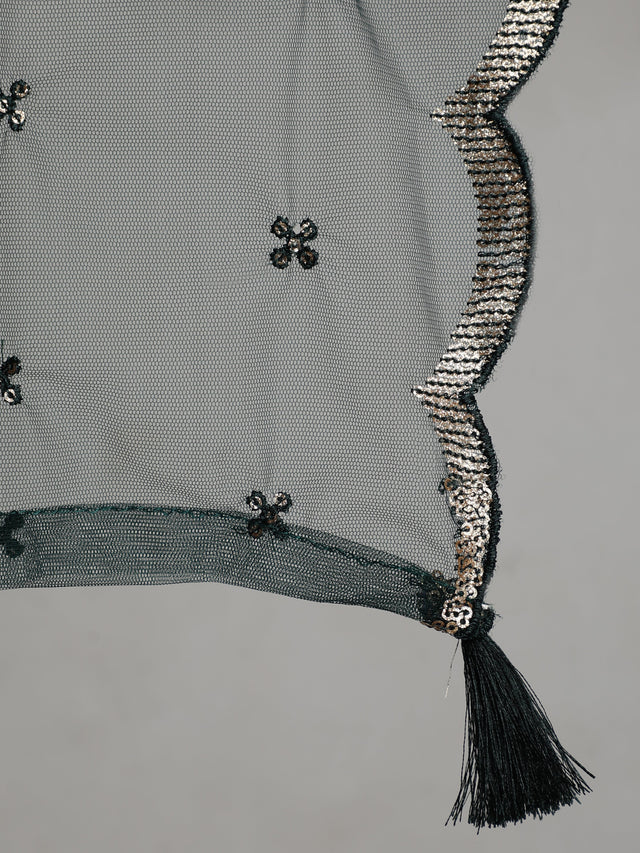 Green Viscose Rayon Embroidered Dresses