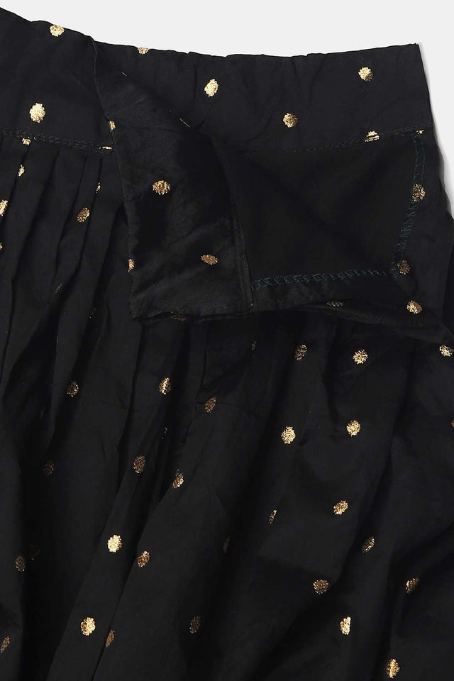 Black Jacquard Gold Woven Work Lehenga Choli